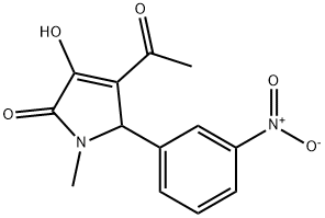 4-acetyl-3-hydroxy-5-{3-nitrophenyl}-1-methyl-1,5-dihydro-2H-pyrrol-2-one Struktur