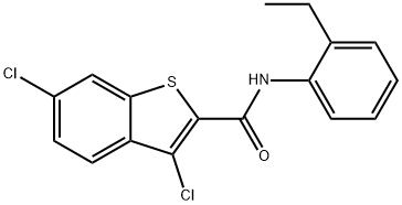 3,6-dichloro-N-(2-ethylphenyl)-1-benzothiophene-2-carboxamide Struktur