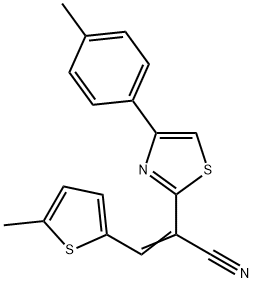 2-[4-(4-methylphenyl)-1,3-thiazol-2-yl]-3-(5-methyl-2-thienyl)acrylonitrile Struktur