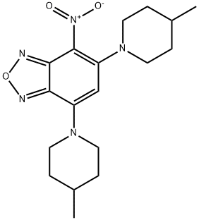 4-nitro-5,7-bis(4-methyl-1-piperidinyl)-2,1,3-benzoxadiazole Struktur