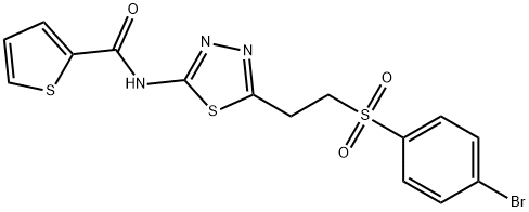 N-(5-{2-[(4-bromophenyl)sulfonyl]ethyl}-1,3,4-thiadiazol-2-yl)-2-thiophenecarboxamide Struktur