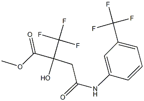 methyl 2-hydroxy-4-oxo-2-(trifluoromethyl)-4-[3-(trifluoromethyl)anilino]butanoate Struktur