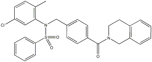 N-(5-chloro-2-methylphenyl)-N-[4-(3,4-dihydro-2(1H)-isoquinolinylcarbonyl)benzyl]benzenesulfonamide Struktur