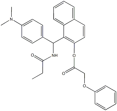 1-[[4-(dimethylamino)phenyl](propanoylamino)methyl]naphthalen-2-yl (phenyloxy)acetate Struktur