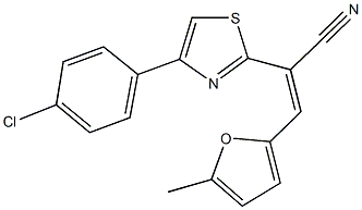 2-[4-(4-chlorophenyl)-1,3-thiazol-2-yl]-3-(5-methyl-2-furyl)acrylonitrile Struktur