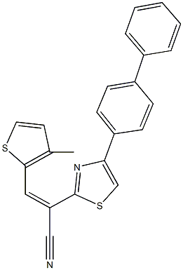 2-(4-[1,1'-biphenyl]-4-yl-1,3-thiazol-2-yl)-3-(3-methyl-2-thienyl)acrylonitrile Struktur