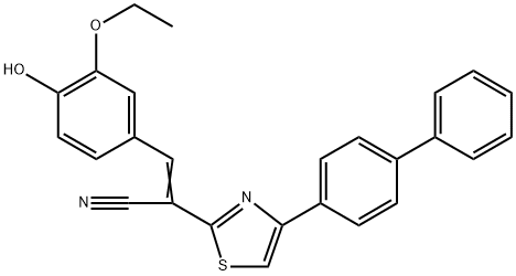 2-(4-[1,1'-biphenyl]-4-yl-1,3-thiazol-2-yl)-3-(3-ethoxy-4-hydroxyphenyl)acrylonitrile Struktur