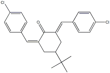 4-tert-butyl-2,6-bis(4-chlorobenzylidene)cyclohexanone Struktur