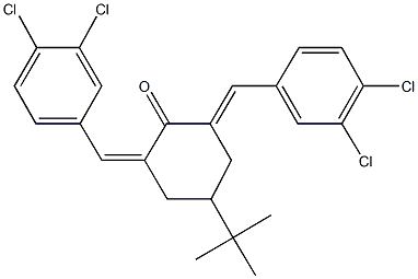 4-tert-butyl-2,6-bis(3,4-dichlorobenzylidene)cyclohexanone Struktur