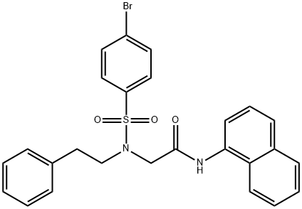 2-[[(4-bromophenyl)sulfonyl](2-phenylethyl)amino]-N-naphthalen-1-ylacetamide Struktur