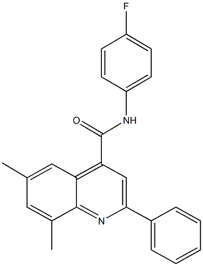 N-(4-fluorophenyl)-6,8-dimethyl-2-phenyl-4-quinolinecarboxamide Struktur