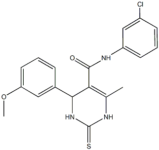 N-(3-chlorophenyl)-4-(3-methoxyphenyl)-6-methyl-2-thioxo-1,2,3,4-tetrahydro-5-pyrimidinecarboxamide Struktur