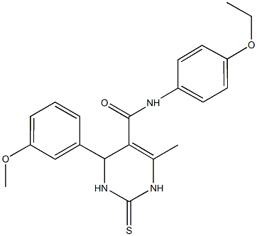 N-(4-ethoxyphenyl)-4-(3-methoxyphenyl)-6-methyl-2-thioxo-1,2,3,4-tetrahydro-5-pyrimidinecarboxamide Struktur