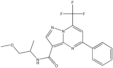 N-[1-methyl-2-(methyloxy)ethyl]-5-phenyl-7-(trifluoromethyl)pyrazolo[1,5-a]pyrimidine-3-carboxamide Struktur