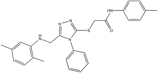 2-({5-[(2,5-dimethylanilino)methyl]-4-phenyl-4H-1,2,4-triazol-3-yl}sulfanyl)-N-(4-methylphenyl)acetamide Struktur