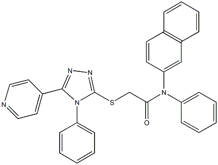 N-(2-naphthyl)-N-phenyl-2-{[4-phenyl-5-(4-pyridinyl)-4H-1,2,4-triazol-3-yl]sulfanyl}acetamide Struktur