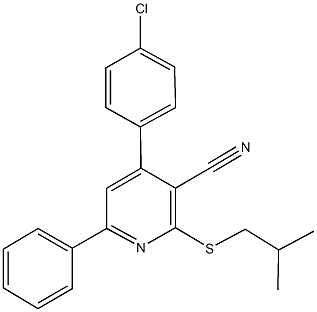 4-(4-chlorophenyl)-2-(isobutylsulfanyl)-6-phenylnicotinonitrile Struktur