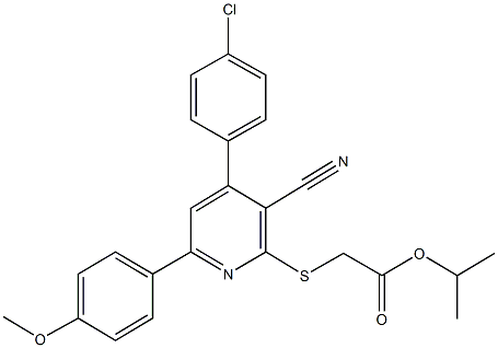 isopropyl {[4-(4-chlorophenyl)-3-cyano-6-(4-methoxyphenyl)-2-pyridinyl]sulfanyl}acetate Struktur