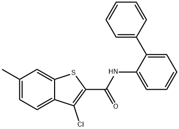 N-[1,1'-biphenyl]-2-yl-3-chloro-6-methyl-1-benzothiophene-2-carboxamide Struktur