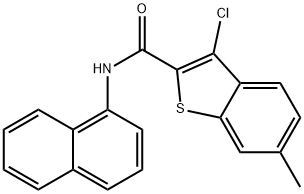 3-chloro-6-methyl-N-(1-naphthyl)-1-benzothiophene-2-carboxamide Struktur