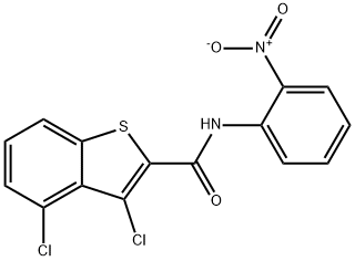 3,4-dichloro-N-{2-nitrophenyl}-1-benzothiophene-2-carboxamide Struktur