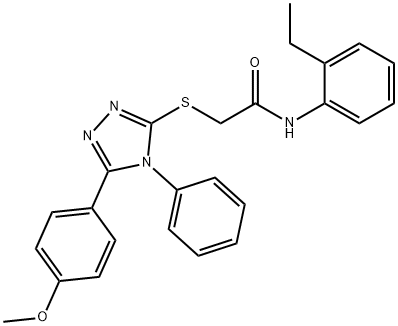 N-(2-ethylphenyl)-2-{[5-(4-methoxyphenyl)-4-phenyl-4H-1,2,4-triazol-3-yl]sulfanyl}acetamide Struktur