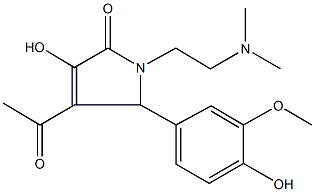 4-acetyl-1-[2-(dimethylamino)ethyl]-3-hydroxy-5-(4-hydroxy-3-methoxyphenyl)-1,5-dihydro-2H-pyrrol-2-one Struktur