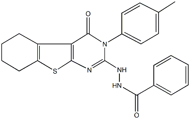 N'-[3-(4-methylphenyl)-4-oxo-3,4,5,6,7,8-hexahydro[1]benzothieno[2,3-d]pyrimidin-2-yl]benzohydrazide Struktur