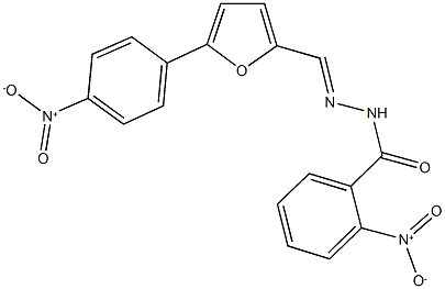 2-nitro-N'-[(5-{4-nitrophenyl}-2-furyl)methylene]benzohydrazide Struktur