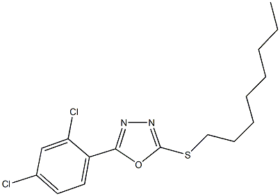 2-(2,4-dichlorophenyl)-5-(octylsulfanyl)-1,3,4-oxadiazole Struktur