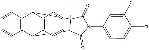 17-(3,4-dichlorophenyl)-15-methyl-17-azapentacyclo[6.6.5.0~2,7~.0~9,14~.0~15,19~]nonadeca-2,4,6,9,11,13-hexaene-16,18-dione Struktur