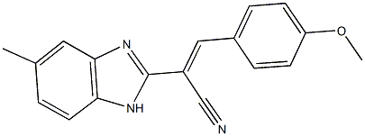 3-(4-methoxyphenyl)-2-(5-methyl-1H-benzimidazol-2-yl)acrylonitrile Struktur