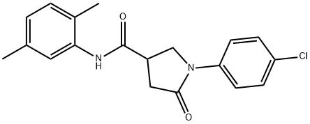 1-(4-chlorophenyl)-N-(2,5-dimethylphenyl)-5-oxo-3-pyrrolidinecarboxamide Struktur