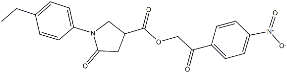 2-{4-nitrophenyl}-2-oxoethyl 1-(4-ethylphenyl)-5-oxo-3-pyrrolidinecarboxylate Struktur