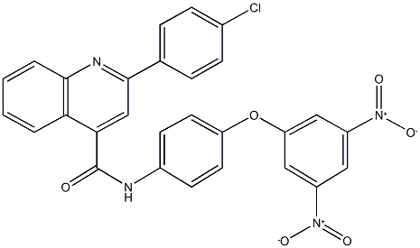 N-(4-{3,5-bisnitrophenoxy}phenyl)-2-(4-chlorophenyl)-4-quinolinecarboxamide Struktur