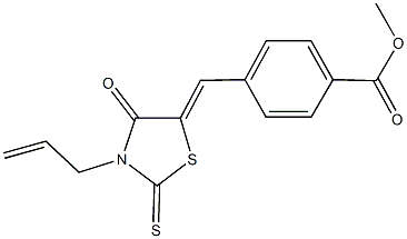 methyl 4-[(3-allyl-4-oxo-2-thioxo-1,3-thiazolidin-5-ylidene)methyl]benzoate Struktur