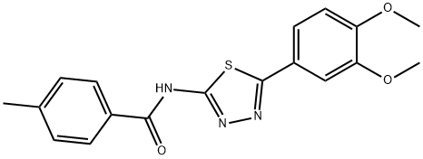 N-[5-(3,4-dimethoxyphenyl)-1,3,4-thiadiazol-2-yl]-4-methylbenzamide Struktur