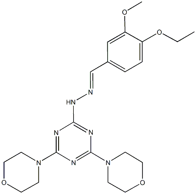 4-ethoxy-3-methoxybenzaldehyde [4,6-di(4-morpholinyl)-1,3,5-triazin-2-yl]hydrazone Struktur