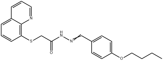 N'-(4-butoxybenzylidene)-2-(8-quinolinylsulfanyl)acetohydrazide Struktur