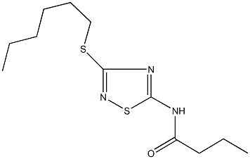 N-[3-(hexylsulfanyl)-1,2,4-thiadiazol-5-yl]butanamide Struktur