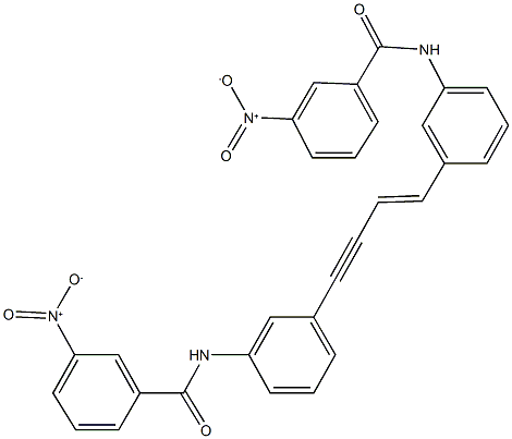 3-nitro-N-(3-{4-[3-({3-nitrobenzoyl}amino)phenyl]-3-buten-1-ynyl}phenyl)benzamide Struktur