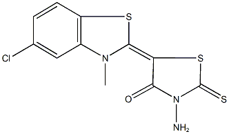 3-amino-5-(5-chloro-3-methyl-1,3-benzothiazol-2(3H)-ylidene)-2-thioxo-1,3-thiazolidin-4-one Struktur