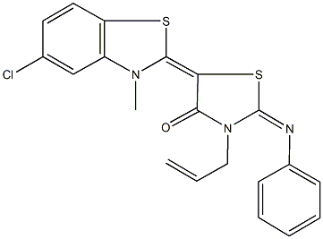 3-allyl-5-(5-chloro-3-methyl-1,3-benzothiazol-2(3H)-ylidene)-2-(phenylimino)-1,3-thiazolidin-4-one Struktur