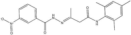 3-({3-nitrobenzoyl}hydrazono)-N-mesitylbutanamide Struktur