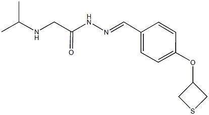 2-(isopropylamino)-N'-[4-(3-thietanyloxy)benzylidene]acetohydrazide Struktur