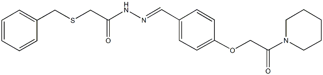 2-(benzylsulfanyl)-N'-{4-[2-oxo-2-(1-piperidinyl)ethoxy]benzylidene}acetohydrazide Struktur