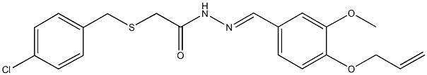 N'-[4-(allyloxy)-3-methoxybenzylidene]-2-[(4-chlorobenzyl)sulfanyl]acetohydrazide Struktur