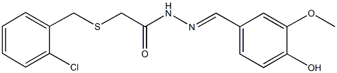 2-[(2-chlorobenzyl)sulfanyl]-N'-(4-hydroxy-3-methoxybenzylidene)acetohydrazide Struktur