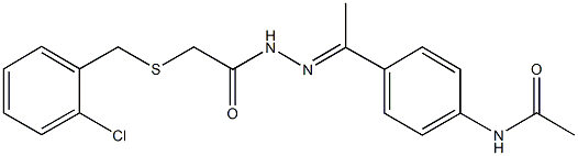 N-[4-(N-{[(2-chlorobenzyl)sulfanyl]acetyl}ethanehydrazonoyl)phenyl]acetamide Struktur