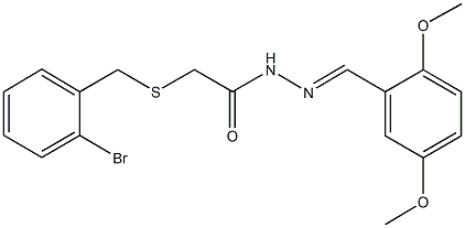 2-[(2-bromobenzyl)sulfanyl]-N'-(2,5-dimethoxybenzylidene)acetohydrazide Struktur